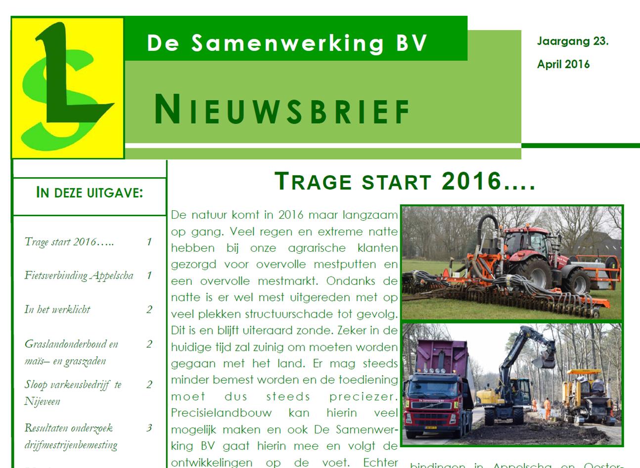 nieuwsbrief april 2016