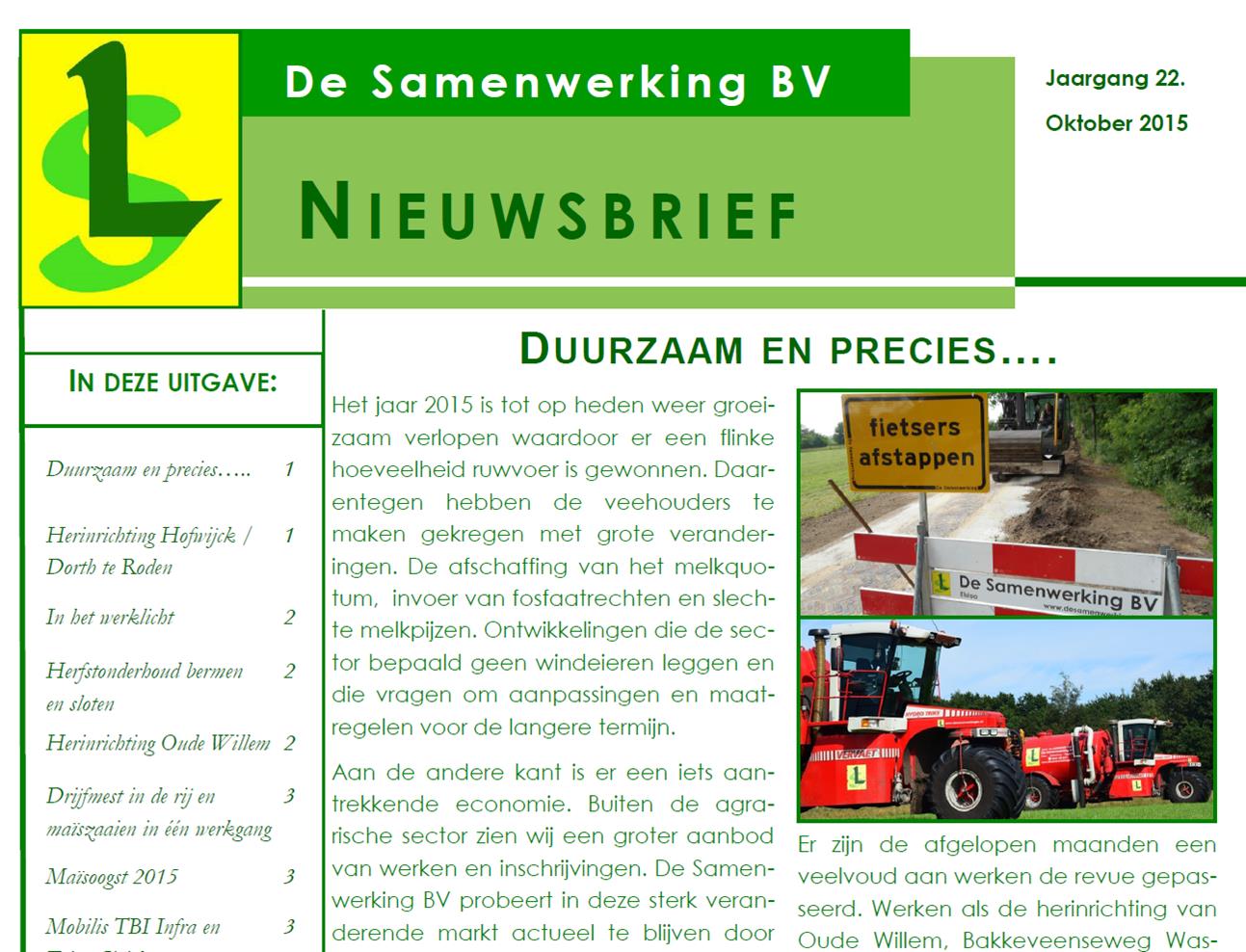 Nieuwsbrief oktober 2015