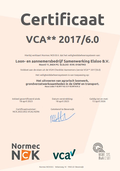 VCA certificaat 2023-2026