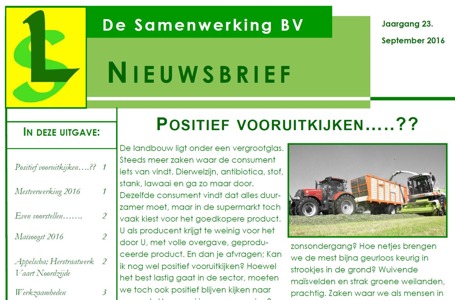 nieuwsbrief september 2016